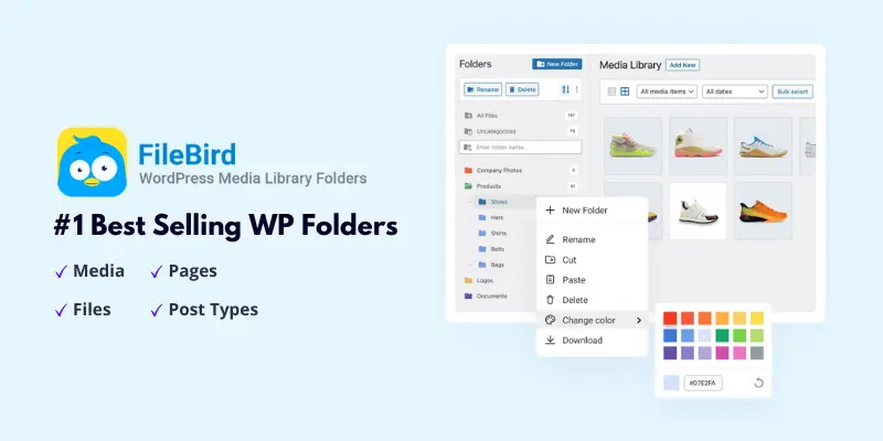 imagen del plugin filebird pro media folders wpstorepremium