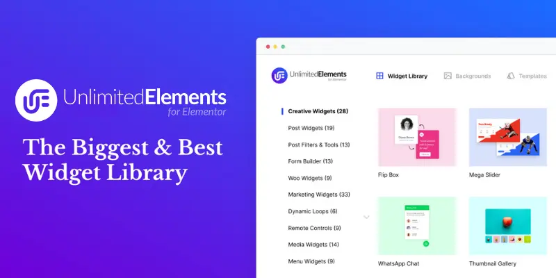 imagen del plugin unlimited elements for elementor wpstorepremium